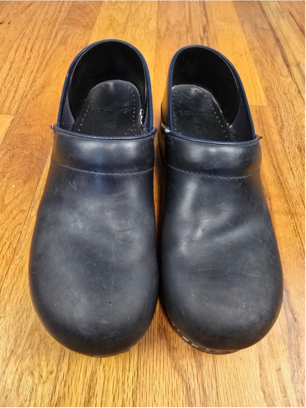 Women's Dansko Black Leather Mules Clogs Size 11